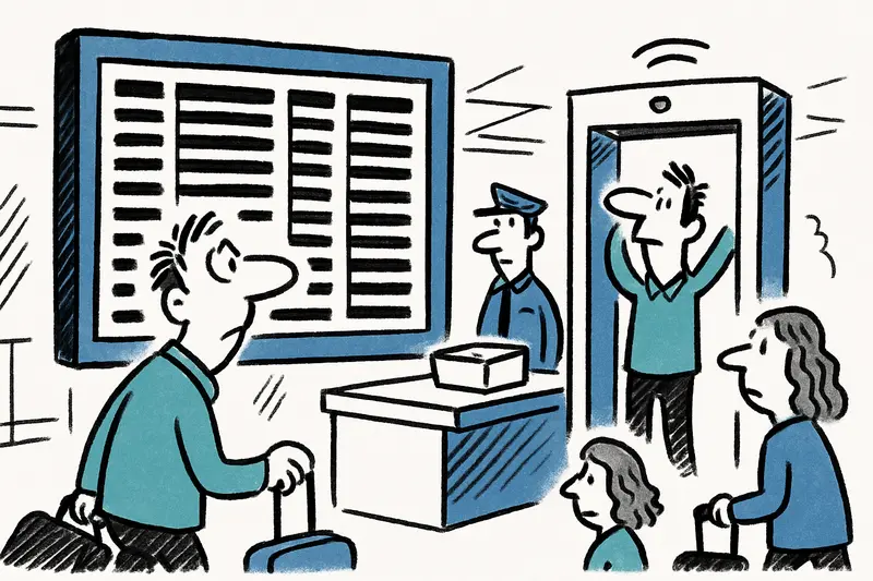 Large Display in Front of the Security Check at Palma Airport: Useful Information or Just for Show?