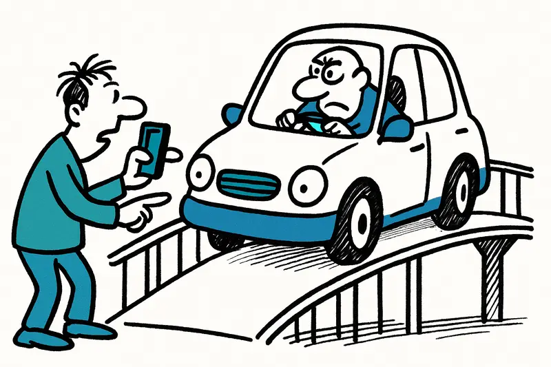 Motorist ends up on pedestrian bridge to Son Espases – how does this happen?