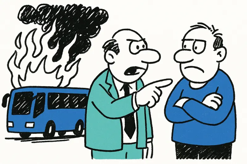 Bus in flames on the Vía de Cintura near Son Hugo: Who is responsible?