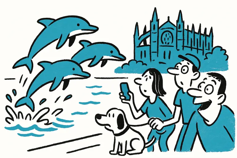 Dolphins Dance in Front of La Seu: Morning Show in Palma Bay