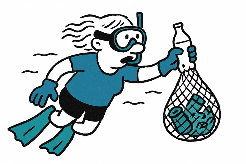 Time to Clean Up: A German Freediver Collects Plastic off Mallorca's Coast