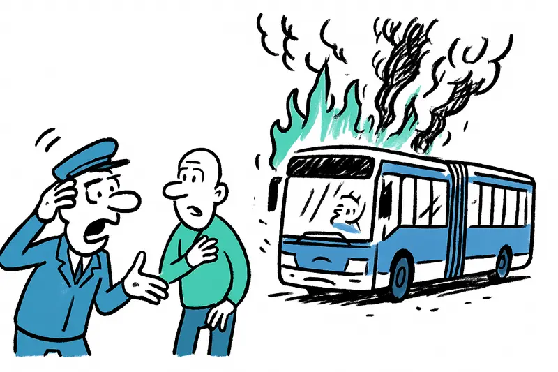 EMT articulated bus catches fire on Ma-1 near Bendinat — How safe are our city buses?