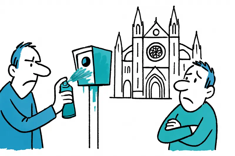 Paint attack on speed camera opposite the Cathedral: Who protects road safety?