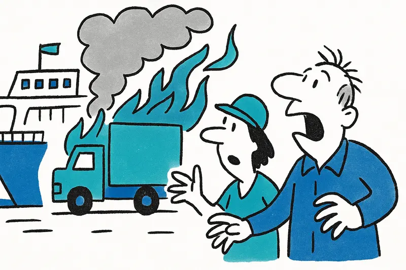 Fiery drama on board: What happens when a truck catches fire on a ferry?