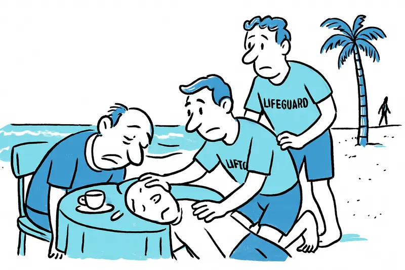 Collapses During Breakfast – Lifeguards in Peguera Keep Man Stable at Palmira Beach