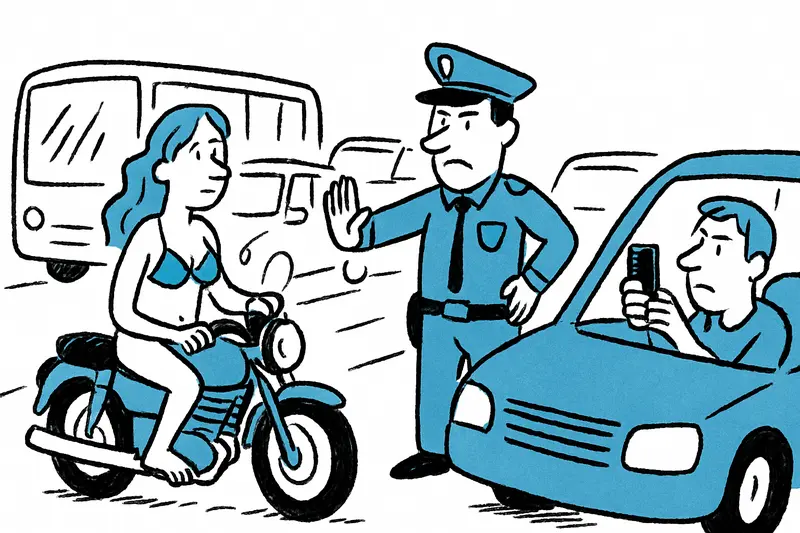 Half-Naked on the Vía de Cintura: A Safety Check in the Middle of Traffic