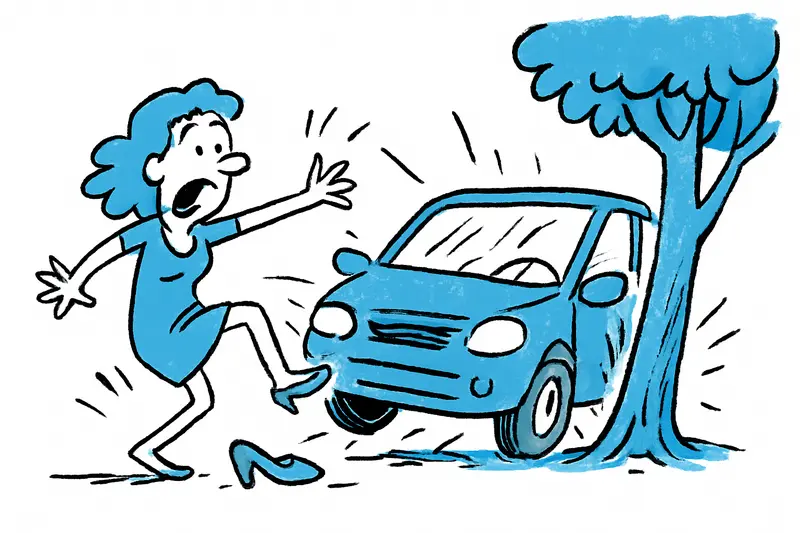 High heel slips, car accelerates: accident on Camí de Son Hugo