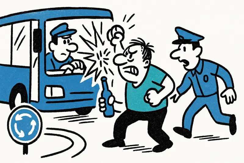 Roundabout in Sant Agustí: When Alcohol, Aggression and Traffic Collide