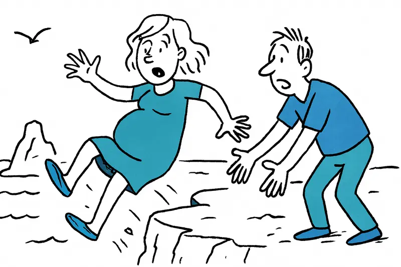 Short Jump, Big Fright: Pregnant Holidaymaker Falls on Rocks at s'Arenal