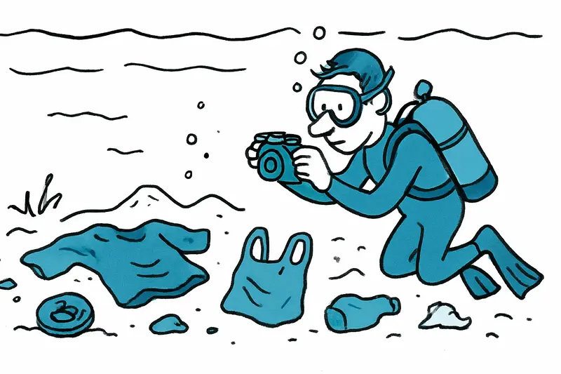 Marine litter off Santa Ponça: Diver documents littered seafloor at Caló d’en Pellisser