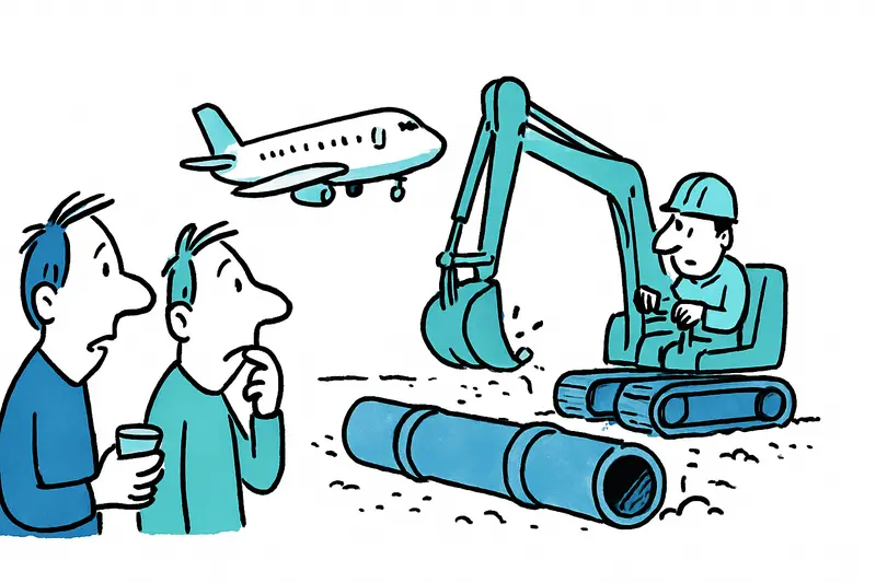 Nine months of construction at the airport: Three kilometres of sewage pipeline to be replaced