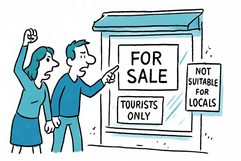 'Only for tourists' on the storefront: Més stages protest against skyrocketing commercial rents