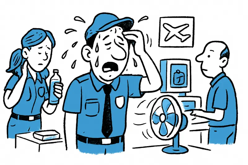 Heat in the terminal: Who protects the security staff at Son Sant Joan Airport?