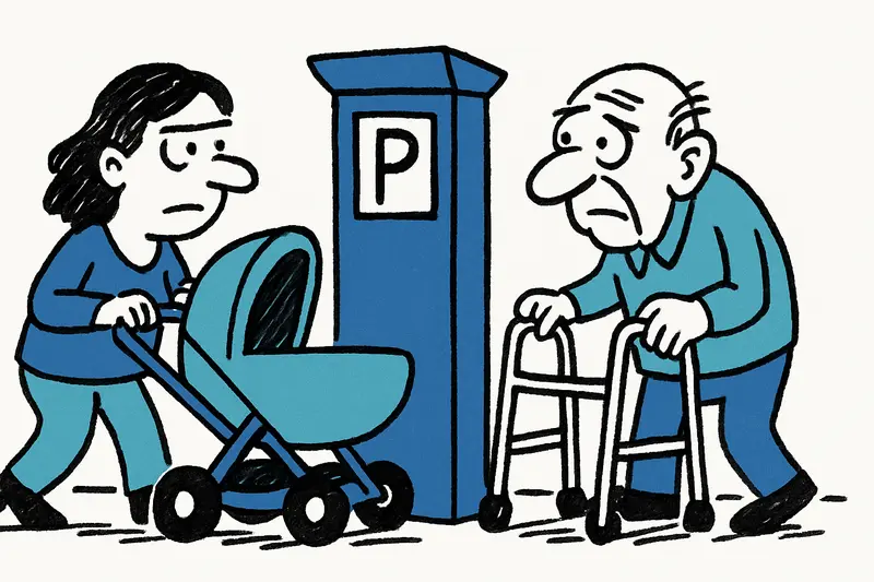 Too little space for everyone: How parking meters in Pere Garau block sidewalks