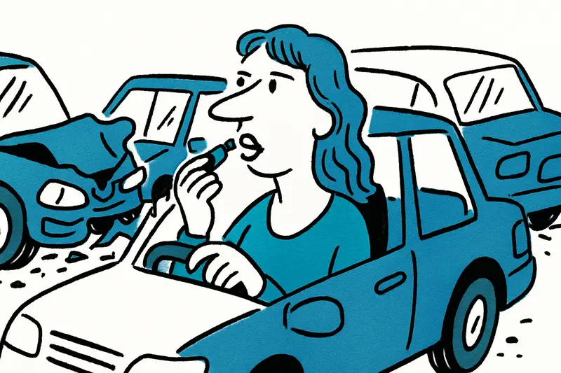 Paseo Marítimo: Drunk driver crashes into several cars — and calmly puts on her lipstick