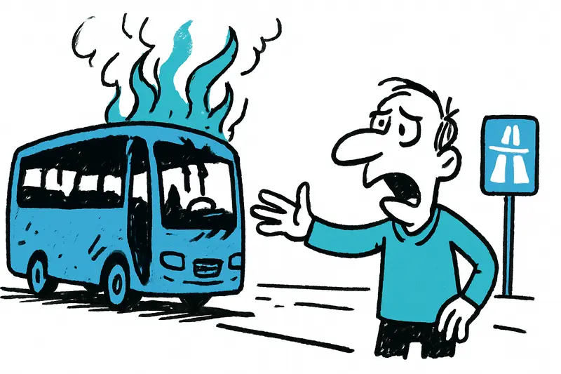 Tour bus on Ma-20 at Son Hugo burned out: Why does this happen in Mallorca?