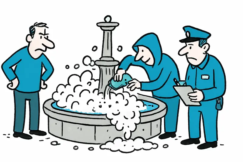 Foam in the Fountain: Plaça de la Reina Again Target of Vandalism