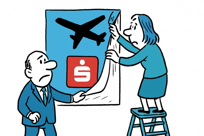 Sparkasse removes airport billboard — was that enough?