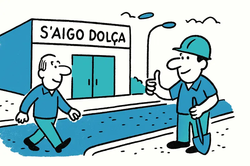 Street next to the s'Aigo Dolça swimming centre in El Terreno completed