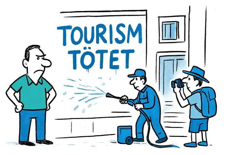 "Tourism kills" on the ministry facade: What do such slogans achieve?