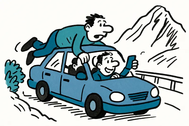 Trend in the Mountains: Riding on a Car Hood through the Tramuntana — Dangerous Fun or Reckless Stunt?
