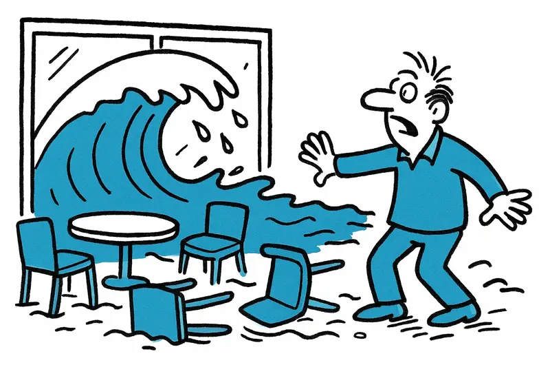 Storm in Cala Rajada: How Meter-High Waves Flooded the "Tiki Beach" During Winter Closure