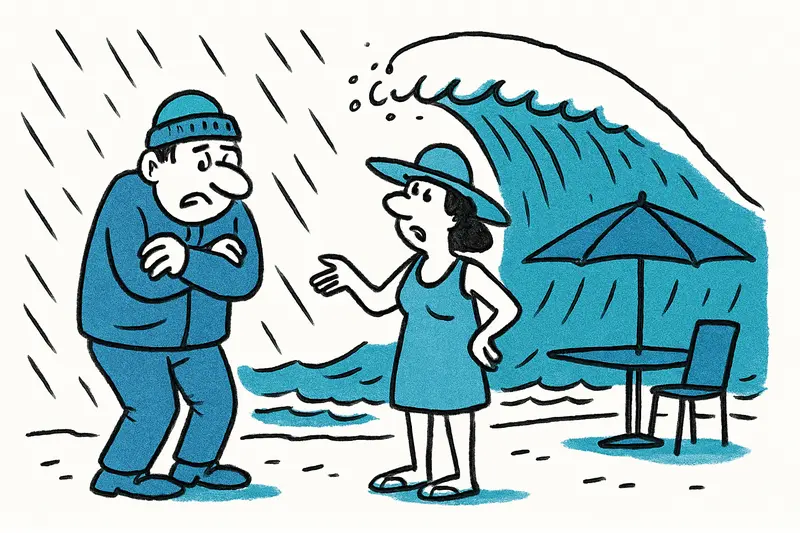 Winter onset at the start of the holidays: polar air, 12‑meter waves and what's missing in Mallorca