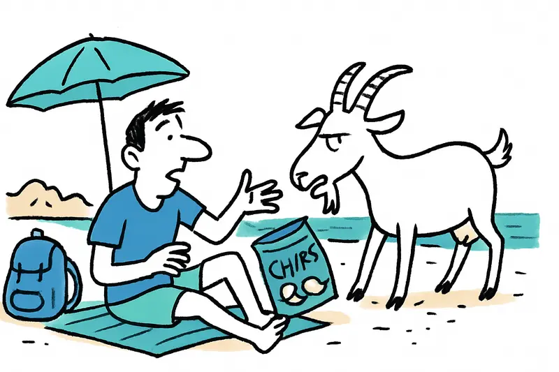 When the Goat Wants the Chips: Beach Visit in Cala Sant Vicenç and a Bigger Problem